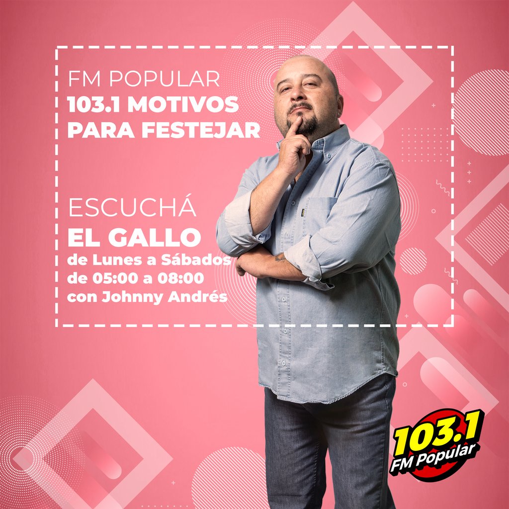 [AHORA] #ElGallo ya nos comienza a despertar y le ponen onda en <a href="/elgallodelapopu/">johnny andres ruiz</a> con #CiriloBogado hasta las 08 hs. 🎉

📻 Escuchanos online desde radiopopular.com.py
📲 Envianos tu Whatsapp desde bit.ly/fmpopular103
😷 Utilizá tapabocas y lave sus manos frecuentemente