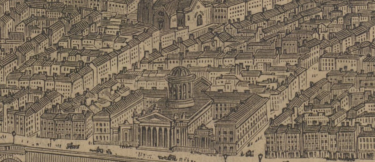 A bird's eye view of the early 19c Four Courts and surrounds, from the Illustrated London News.Zoom in even closer here on this or any part of Dublin: https://collections.lib.uwm.edu/digital/collection/agdm/id/20582/rec/361Thanks to  @OldeEire for this amazing share! Made my week!