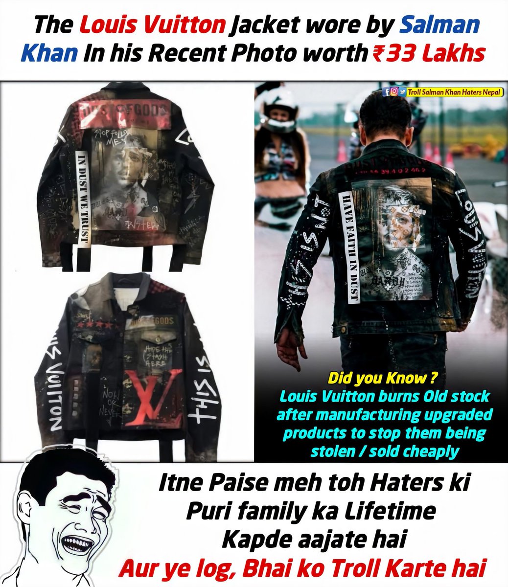 SALMAN KHAN FanClub NEPAL 🇳🇵 on X: The Louis Vuitton Jacket