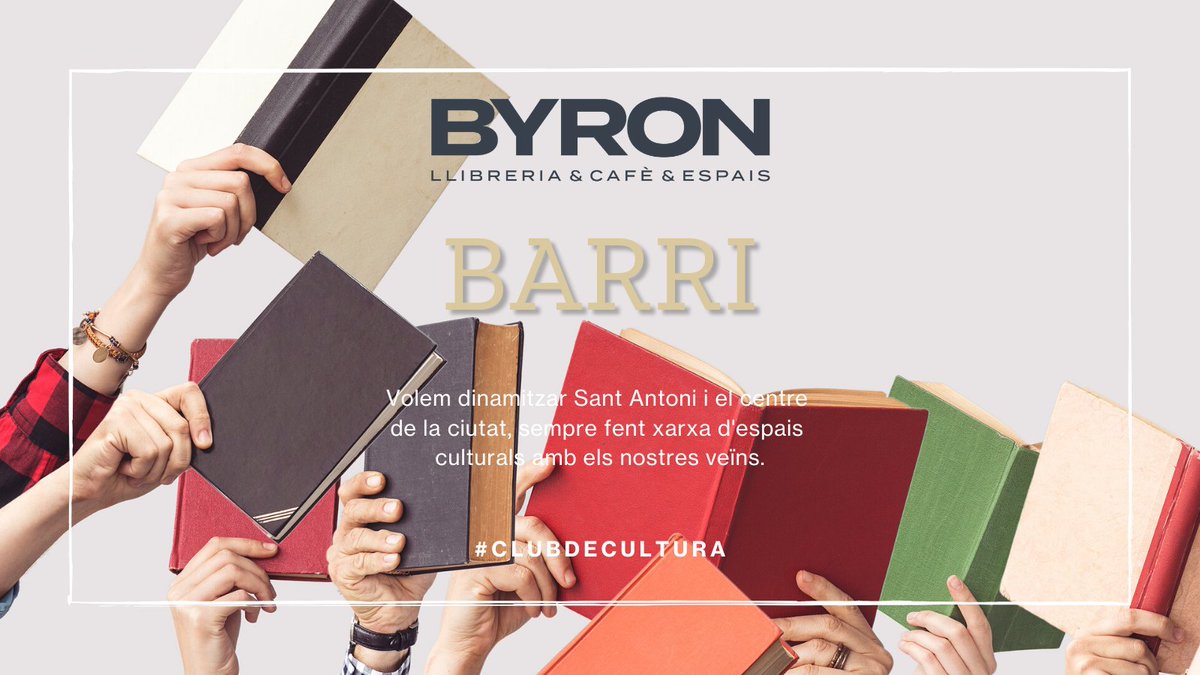 Byron és i serà una llibreria de barri, amb vocació inclusiva i de fer xarxa amb el teixit veïnal, així com també col·laborar amb altres projectes culturals ja establerts per fer créixer plegats un Sant Antoni més vinculat a la cultura. #Byron #clubdecultura #InSecretWeMet