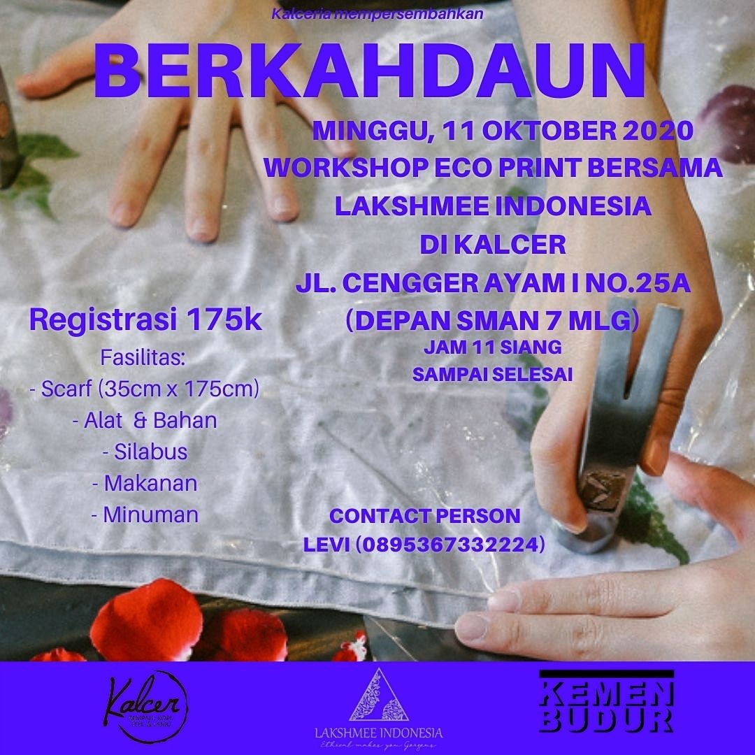 0neding's tweet photo. Info workshop #berkahdaun #kalceria #lakshmeeindonesia #ecoprint #workshopmalang @infomalang https://t.co/S8ZAc3onMG