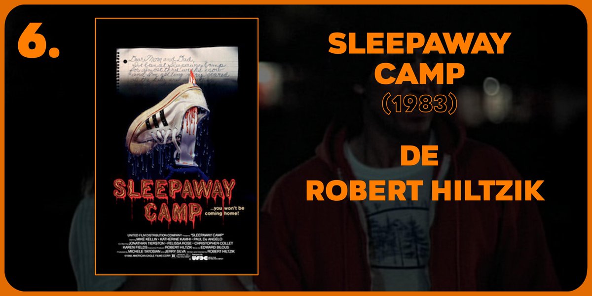 JOUR 6 - SLEEPAWAY CAMPQuand un tueur sévit dans un camp d'été, ce sont les vacances qui tournent au massacre... #SleepawayCamp est un teen-movie sanguinolent où le désir se mêle aux globules rouges.