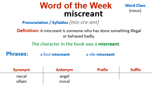 VCWalneySchool1's tweet photo. A new week a new word! 

@Walney_School's #WordOfTheWeek is miscreant.

#vocabulary #vocabularybuilding #proudofourstudents #proudofourschool https://t.co/8QsFShMlBu