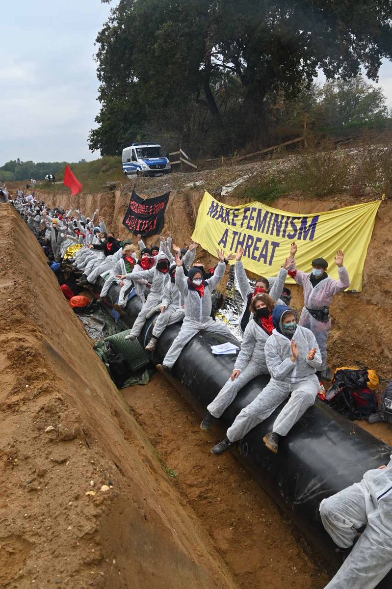 Activists are non violent and use civil disobedience.They oppose environmental destruction, but also colonialism, racism, gender inequality, social injustice.. #endegelände  #endegelaende