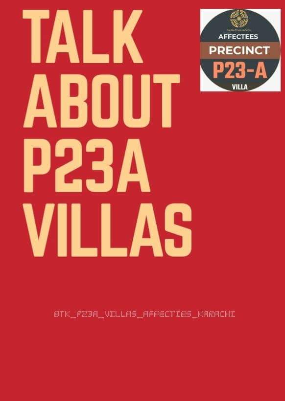 @NaeemRehmanEngr #BTK_P23A_Villas_Affecties_Karachi @MalikRiaz @AliRiazHussain @BahriaTownOffic solve the problem 23A villa affected