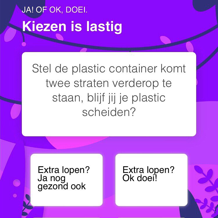 Kiezen is lastig. Wat doe jij? ♻️

Deze en nog vele andere vragen kan je verwachten tijdens de Duurzame Les. Meld je nu aan om de les te geven op een school bij jou in de buurt! 
👉 duurzameles.nl

#duurzaam #duurzaamheid #recycling #afvalscheiden