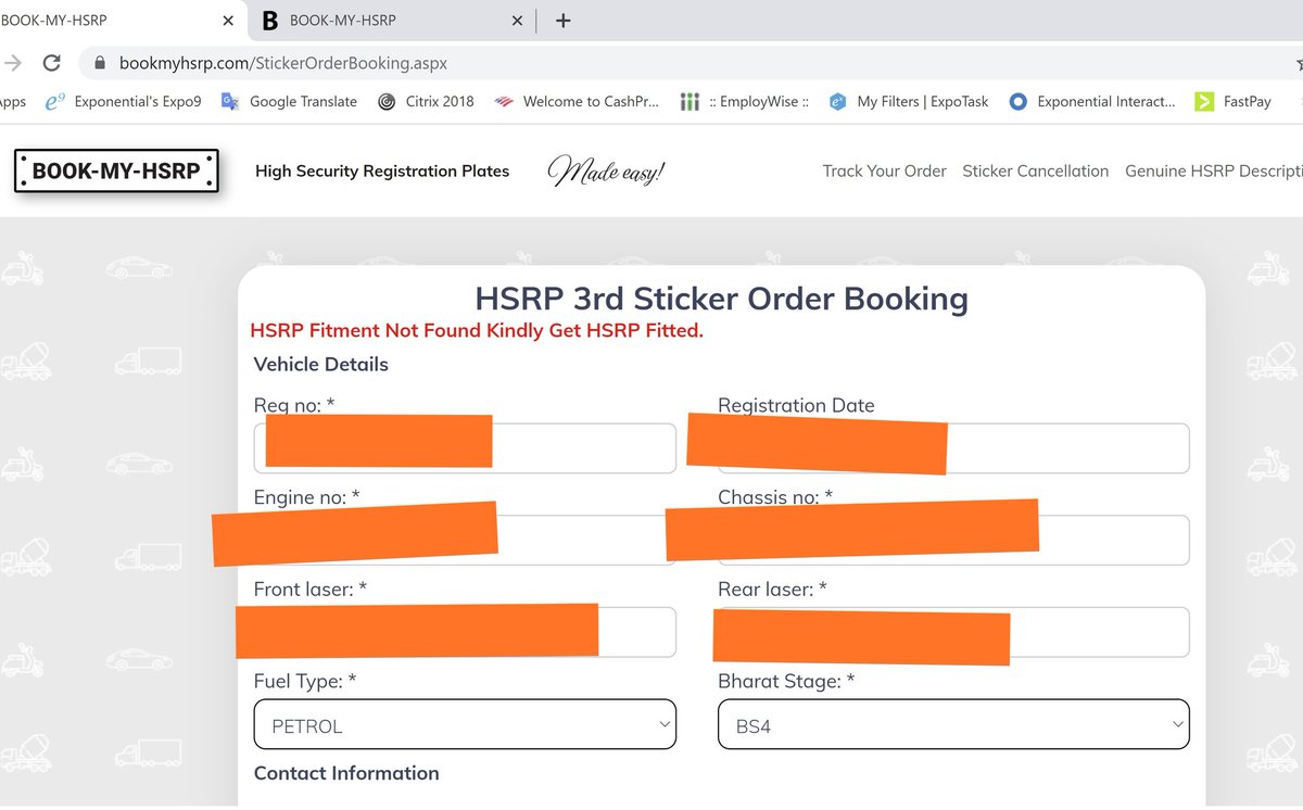 RotsJain's tweet image. I hv bn advisd to gt new HSRP as those&apos;ll cum wid sticker &amp;amp; fitment evn thogh I hv #HSRP fited in my car. Car purchased prior to Apr19 don&apos;t hv process caled fitment &amp;amp; u&apos;ll get eror &quot;HSRP fitment not found&quot; while aplying jus 4 sticker, wat shud I do of my curent #HSRP? #HSRPscam