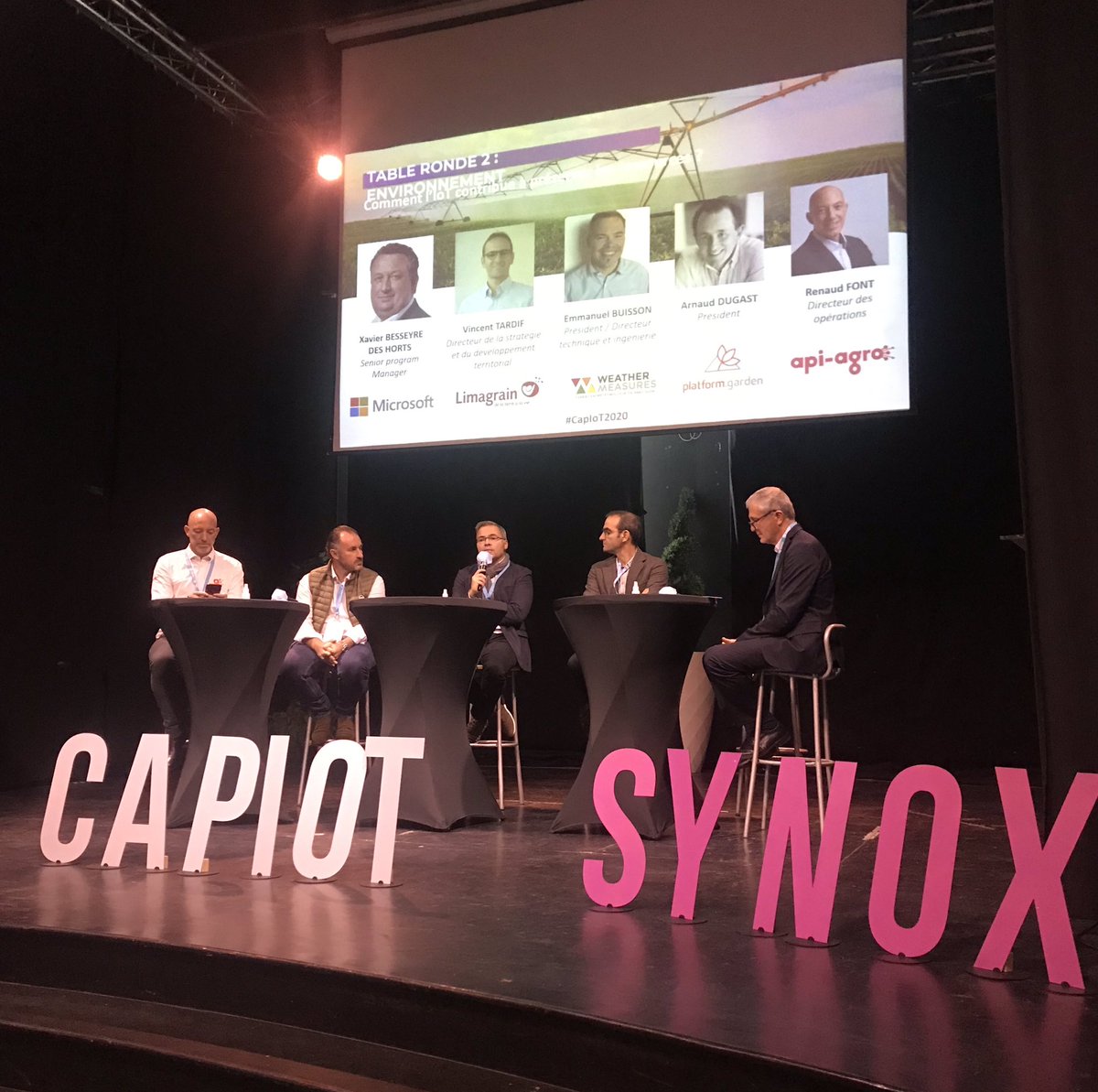 Synox (@synoxlive) on Twitter photo C’est parti pour la seconde table ronde autour de l’environnement. Merci à nos speakers : <a href="/microsoftfrance/">Microsoft France</a> <a href="/Limagrain/">Limagrain</a> <a href="/agdatahub_FR/">Agdatahub France</a> <a href="/WeatherMeasures/">Weather Measures</a> et plateform.garden
#CapIoT2020 C’est parti pour la seconde table ronde autour de l’environnement. Merci à nos speakers : <a href="/microsoftfrance/">Microsoft France</a> <a href="/Limagrain/">Limagrain</a> <a href="/agdatahub_FR/">Agdatahub France</a> <a href="/WeatherMeasures/">Weather Measures</a> et plateform.garden
#CapIoT2020