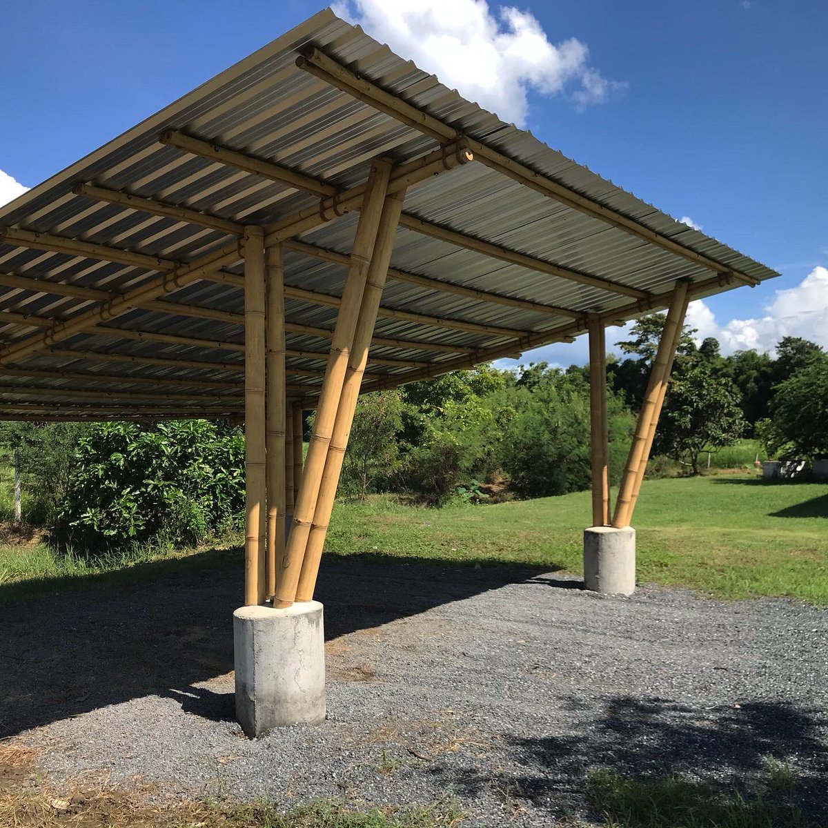 CristiandeSola's tweet photo. You can protect your vehicle.  It can be simple and elegant. #bambooparking 🎋😊#bamboomaterial #bamboobuilding #buildingwithbamboo #buildingnatural #bambooforest #bamboo #bambooarchitecture #bamboogreen #bamboolife #bamboodesign #bamboostyle #bambooorganic #bamboothailand https://t.co/kEVFtyh7sq