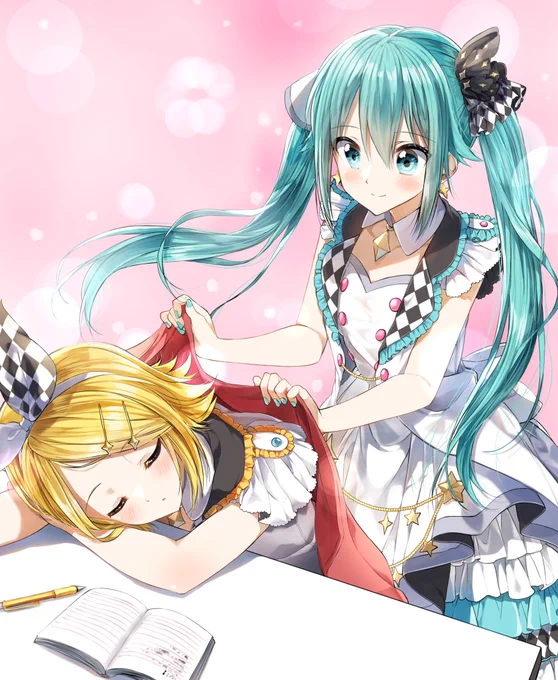 プロセカ、楽しいです?
リンちゃんにブランケット掛けてあげるミクちゃんのシーン描いてみました! 