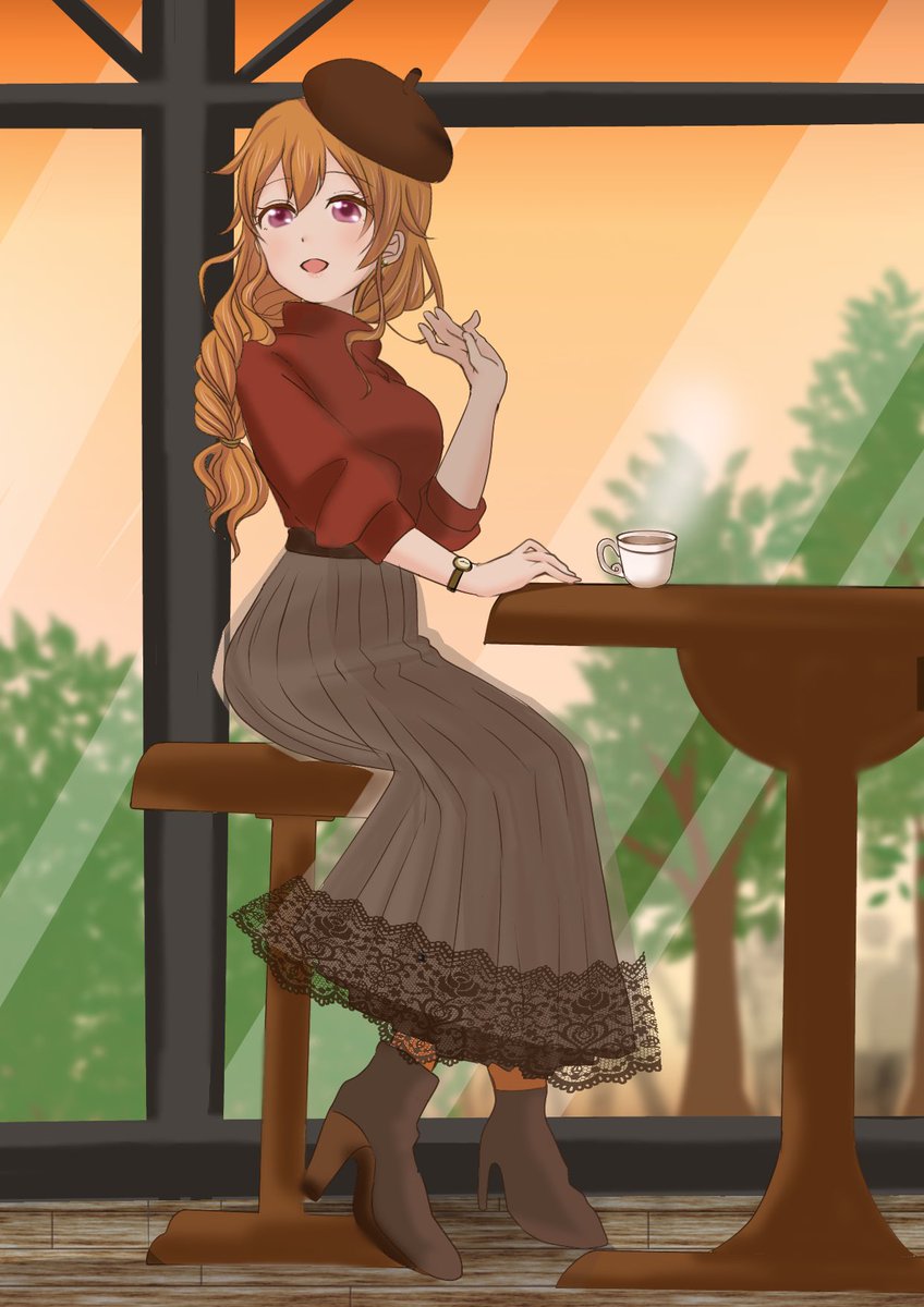 ぷこね Skeb受付中 秋服彼方ちゃん 虹ヶ咲 虹ヶ咲学園スクールアイドル同好会 近江彼方 ラブライブ イラスト