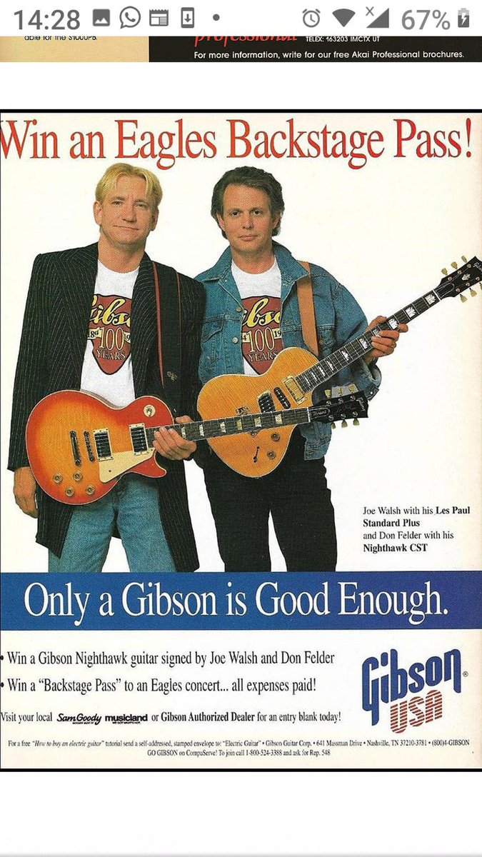 UIAR3's tweet image. EAGLES (Joe, Felder &amp;amp; Henley) featured in ads probably in 80s.