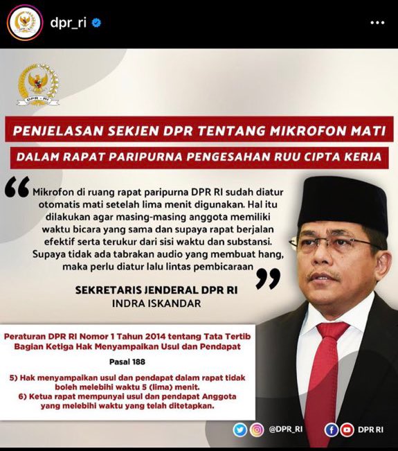Dis! Klerifikesyen Ini dari ig dpr ri. me : tetap aja gapercaya👍🏻