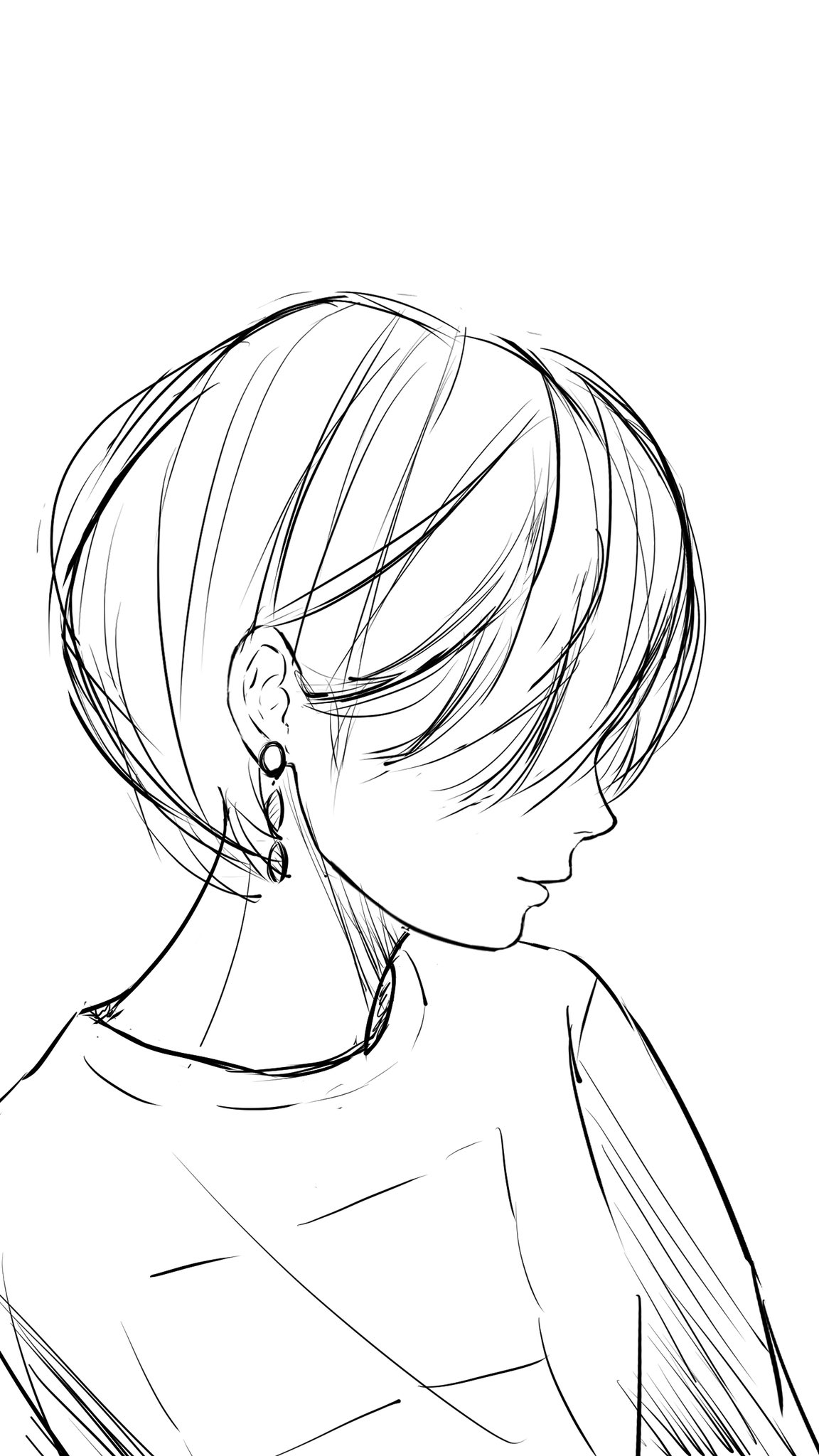 ニシヅキ シノ ショートボブの女の子描きました 下書きからだいぶ変わってる 笑 好みに イラスト T Co Pjexnq0acw Twitter