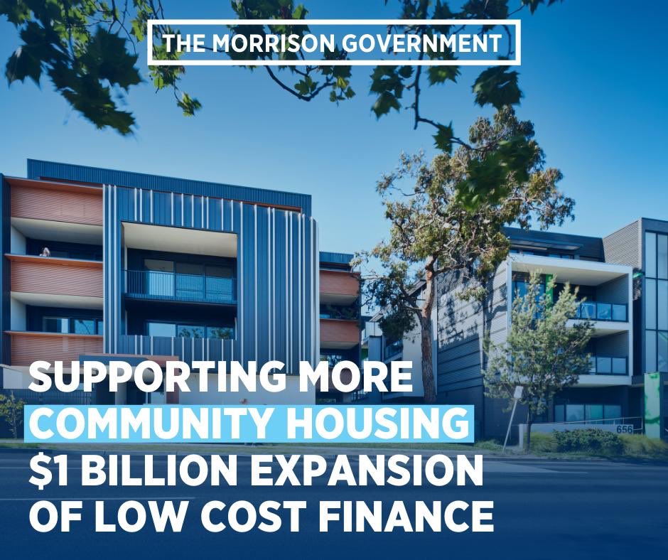 MichaelSukkarMP's tweet image. Tonight in the Budget - $1 Billion more to support Community Housing Providers build more affordable homes. 

The Morrison Government has already approved $1.5 Billion of low cost finance which has seen 2200 new and 6300 existing of these homes already supported. #Budget2020