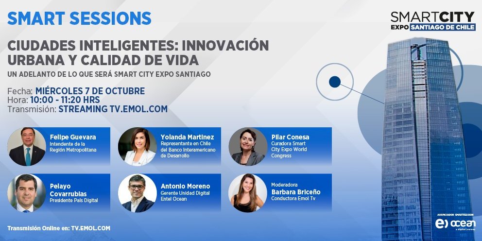 Anteverti's tweet photo. 📌 ¡Se acerca la 1ª edición del #SmartCity Expo #SantiagodeChile!
👥 Y para mostrar un adelanto del congreso, nuestra CEO @PilarConesa –curadora del evento– participará en esta #SmartSession a la que te puedes inscribir aquí 👉🏾 https://t.co/YJ8qJlzr6m
📆 7 OCT
🇨🇱 10h
🇪🇸 15h https://t.co/AJLuWC3b7l