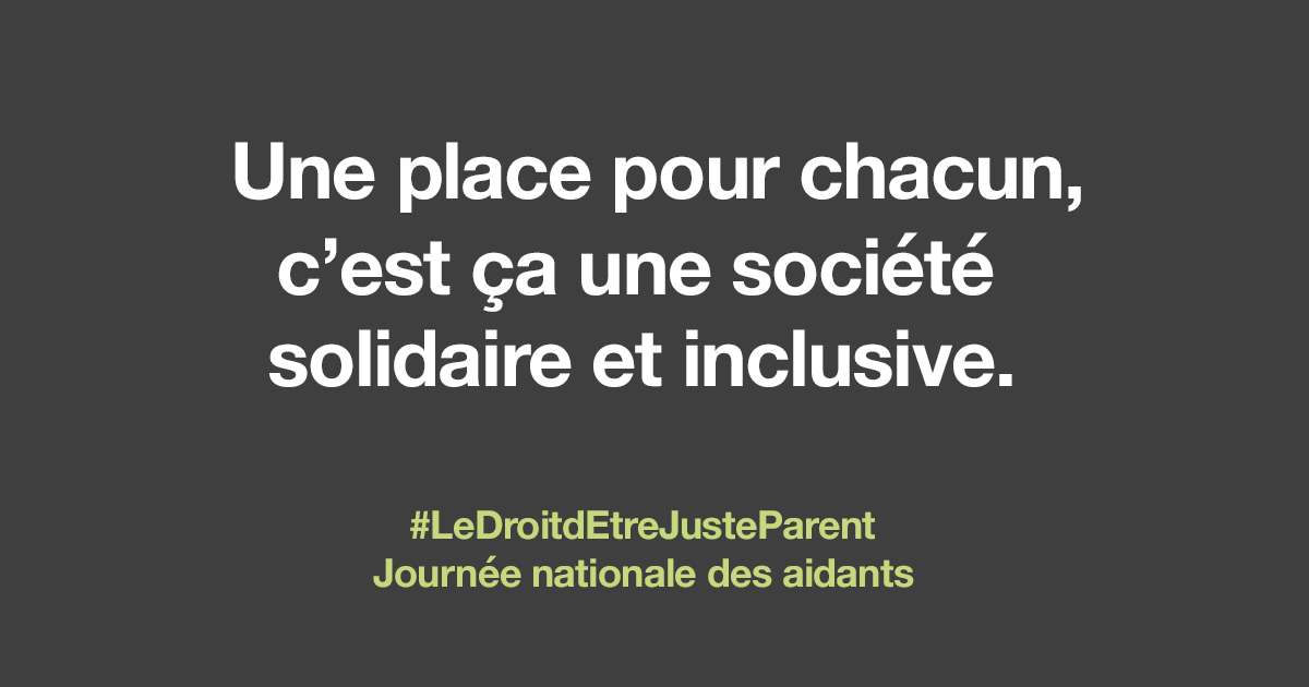 💚 #JournéeNationaleDesAidants
L'<a href="/Unapei_infos/">Unapei</a> dénonce la situation des aidants de personnes en situation de #handicap intellectuel et cognitif.
Un grand soutien à eux en cette journée qui leur est dédiée mais aussi toute l'année. #LeDroitdEtreJusteParent ow.ly/ZCIP50BKCjP