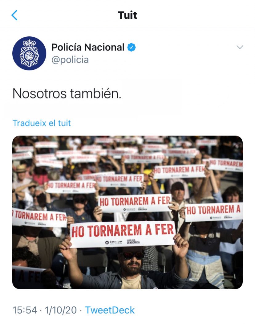 Holi <a href="/policia/">Policía Nacional</a>, creo que se os ha borrado esto de la cuenta. #NiOblitNiPerdo