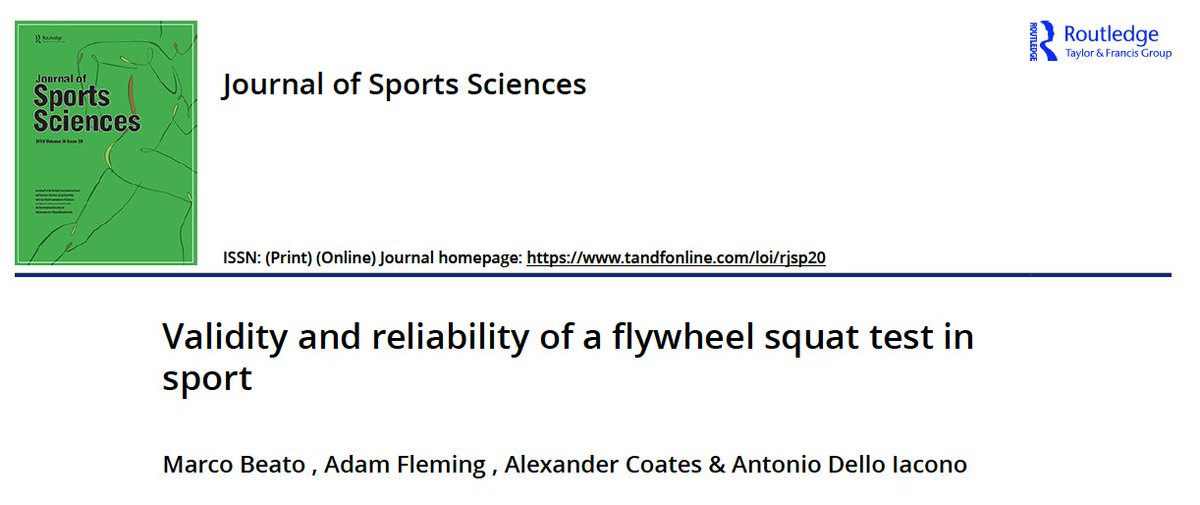 MarcoBeato1's tweet photo. 50 free online copies of our latest article! The aims of this study were to examine the test-retest reliability and construct validity of the flywheel (FW)-squat test. https://t.co/pUxVHnzHgv Congrats Adam @adamfleming98_ Alex @AlexCoates0528 and Antonio Dello Iacono! #strength https://t.co/7vmiVYbZon