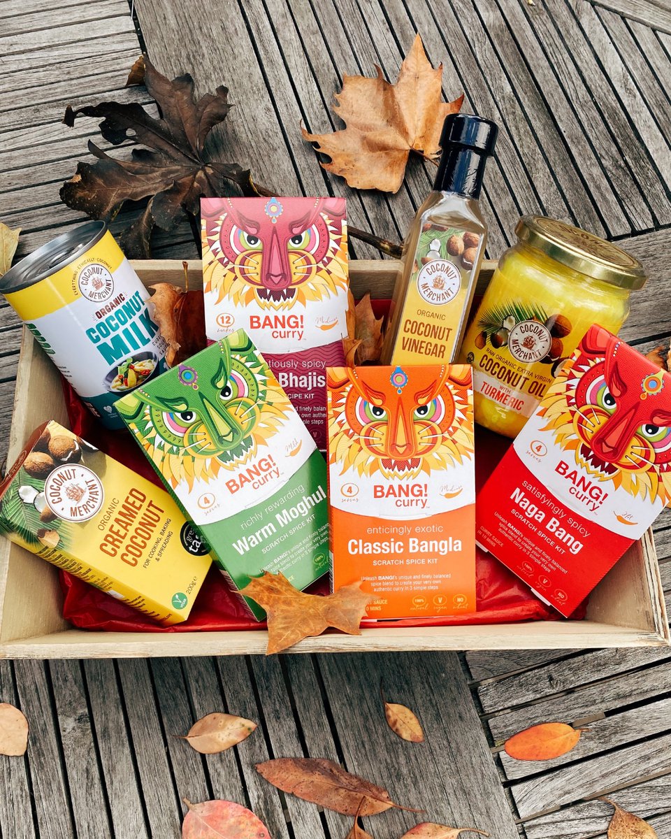 We're celebrating #NationalCurryWeek with a HUGE #giveaway! To win our CURRY KIT + a BIG BANG! Collection Box from @bangcurry 

1) 💛 this post 
2) Follow <a href="/coconutmerchant/">Coconut Merchant</a> &amp; @bangcurry 
For a bonus entry, RT this post 🔥 

Giveaway ends midnight on Sunday 11th October.