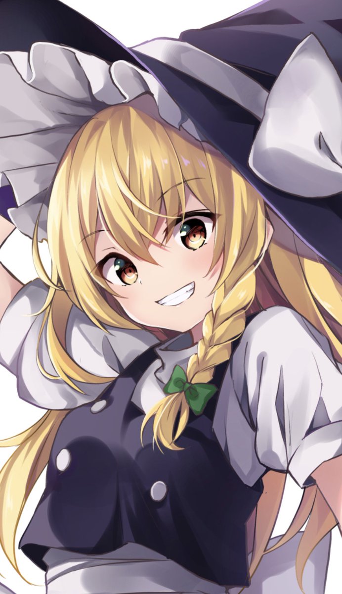 kirisame marisa 1girl solo blonde hair hat witch hat broom bow  illustration images
