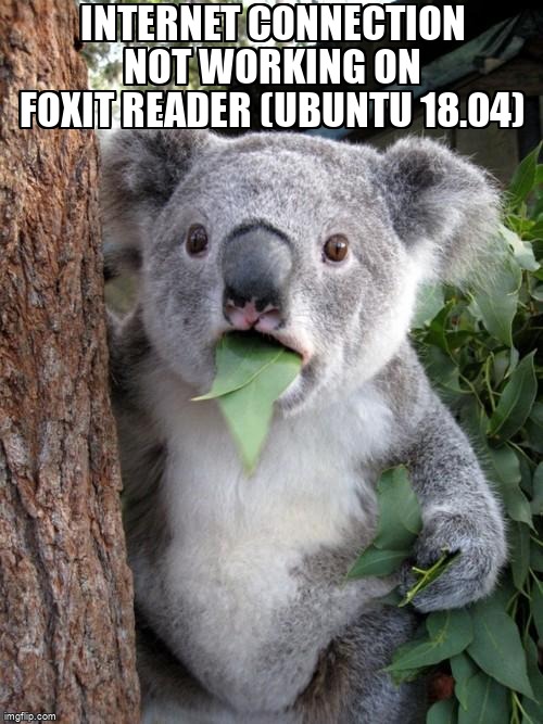 askubuntumemes's tweet image. Internet connection not working on Foxit Reader (Ubuntu 18.04) askubuntu.com/questions/1279… #foxitreader #networking