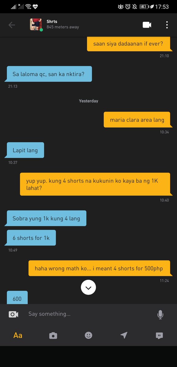 KWENTONG SHORTS (a thread):a grindr guy messaged me selling shorts by sending a photo of his products. maganda color choices niya so inquired. 175 original price niya but i was able to bargain at 150php. sa conversation namin he told me na pwede daw but i had doubts.