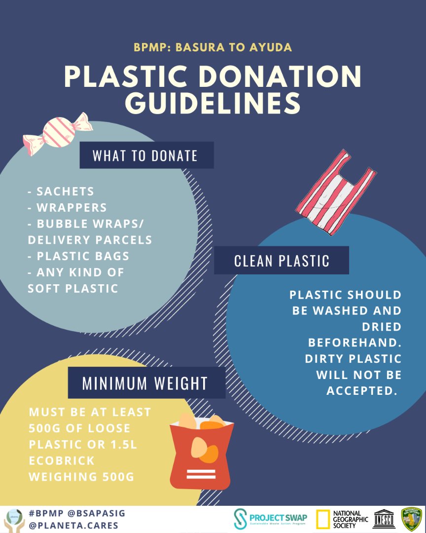bsapasig's tweet photo. We're encouraging everyone to participate in “Bayanihan Plastic Management Program”, a one-of-a-kind collab of @bsapasig &amp; Planeta Cares. 🍃 Start gathering plastic wastes and donate them on OCTOBER 30 from 3PM onwards thru #BSARollingStore in MEGAPLAZA. 📍

#BasuraToAyuda #BPMP https://t.co/mgQ7MkK89S