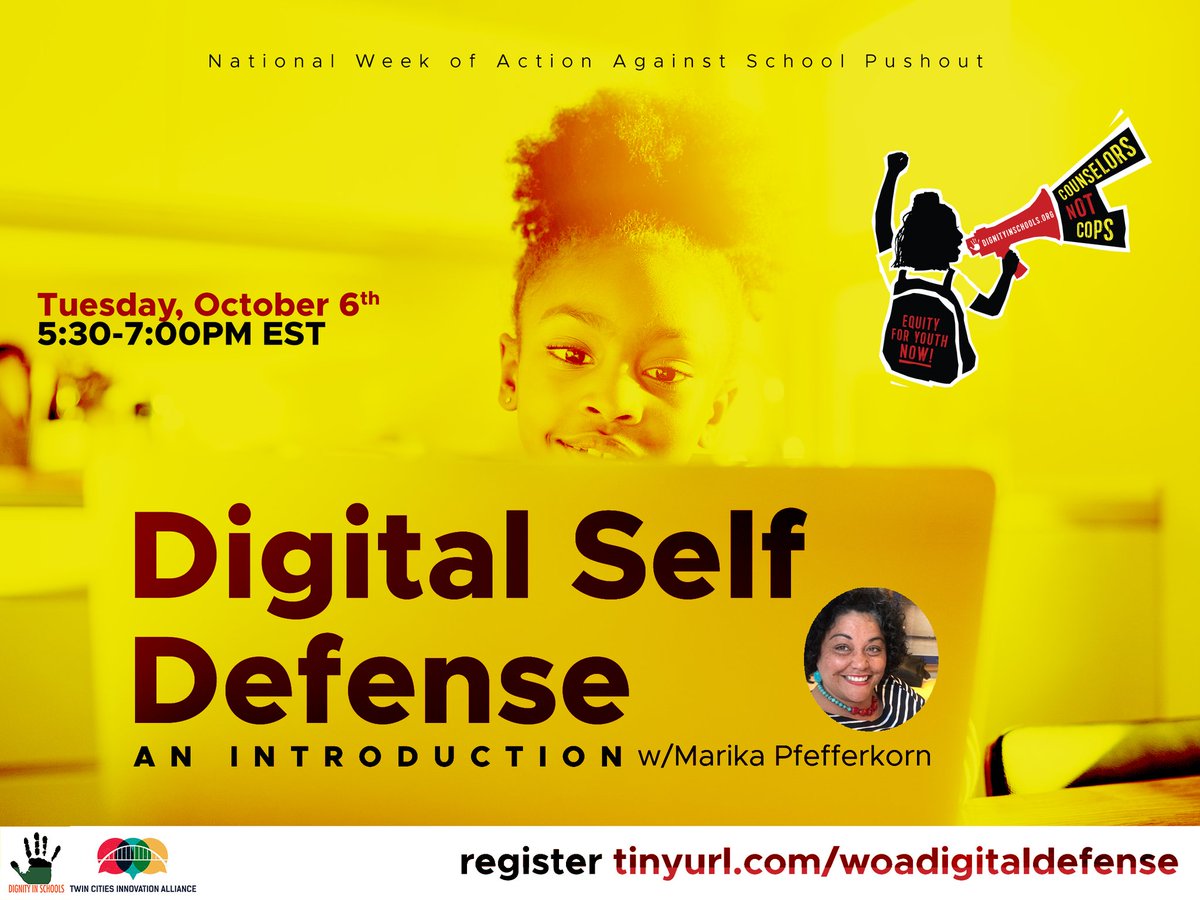 BSACbuzz's tweet photo. Yes, we're 3 days in but it is never too late to support the movement! So Join us for today's presentation for Digital self-defense!
#DSCWoA2020 @DignityinSchool
@justschools #CouselorsNotCops
@youthonboard @BostonSchools https://t.co/4Y6rh37OaD https://t.co/KdGgCMV4Gz