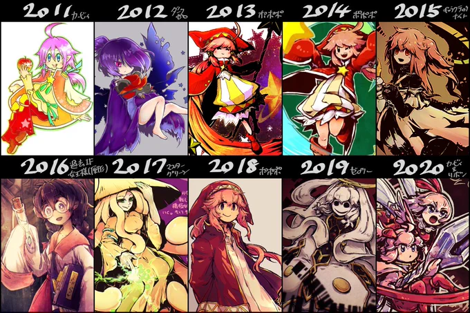 昨日の流れでよく考えたら10年進化録できるようになってるな!と思ったので、した 2020は上半期 ※主に擬カビ 