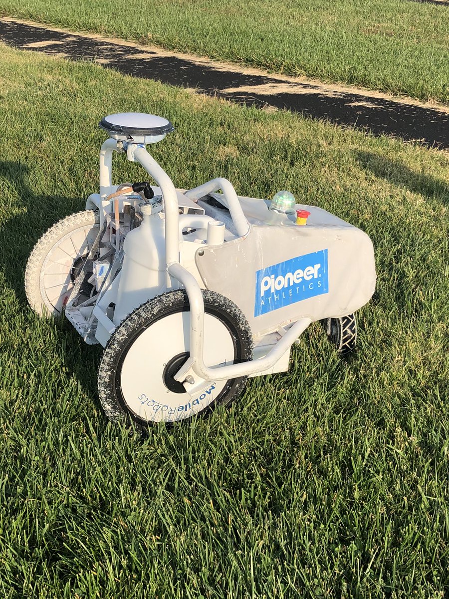 Turf_Guy_Ty's tweet photo. Thank you to @jhawk913 for coming out to demo the Tiny Mobile Robot field painter for us! Very impressive piece of technology. @pioneerathletic https://t.co/Avf2fwQwqo