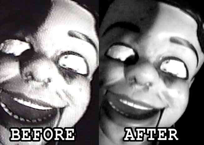 cinemassacre's tweet photo. Before digital video editing, the only way I knew how to make the picture B&amp;W was to point the camera at the TV screen and turn the color knob down. But now, the definitive, remastered, re-edited, rescored version of The Head Incident (1999) is coming today. Just a "heads up". https://t.co/3sPLwj7hKd