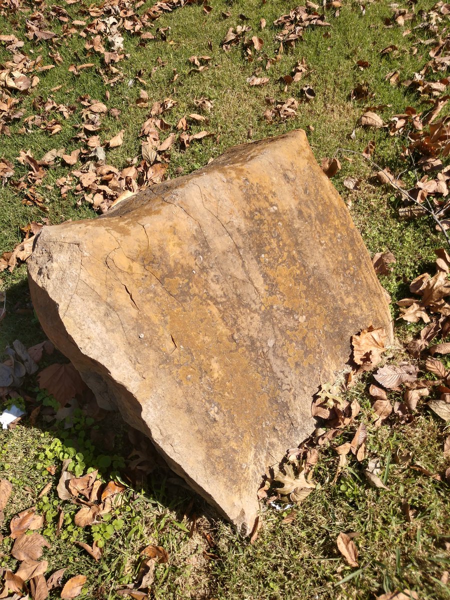 Day 6  #Rocktober -  #BoulderOklahoma sandstone is widely used for both building and decorations. Like these sandstone boulders lining the entrance of a local park. You'll often see them displayed like this, and you honestly don't want to know much they cost. 
