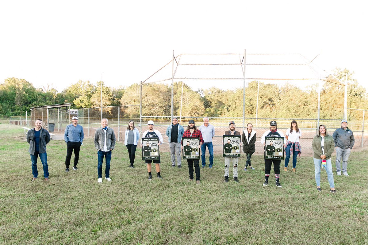 jamesonrodgers's tweet photo. Got surprised last night at our softball game with a certified GOLD plaque for Some Girls!!! For everyone that has bought/streamed this song, THANK YOU!! Let’s see how far this thing can go now. https://t.co/F3LtOFj7Y1