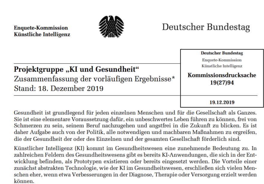Tagung der Enquete-Kommission Künstliche Intelligenz &amp; Gesundheit im <a href="/Bundestag/">Deutscher Bundestag</a>. Beim Symposium „Mit #KI jetzt Zukunft gemeinsam gestalten!“ stellten Experten wie <a href="/profthun/">Sylvia Thun</a> wichtige Ergebnisse wie #Standardisierung in der Health-IT über #FHIR usw vor. ow.ly/HRhL50BJHuH
