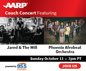 AARPArizona's tweet photo. Join @AARPAZ and @955TheMountain at 7:00 pm on Sunday, October 11 on https://t.co/wNCzxnQspd for a night of great local music featuring #AARPROCKS favorites @PAOAfrobeat and @jaredandthemill https://t.co/8DrFgJj1HE