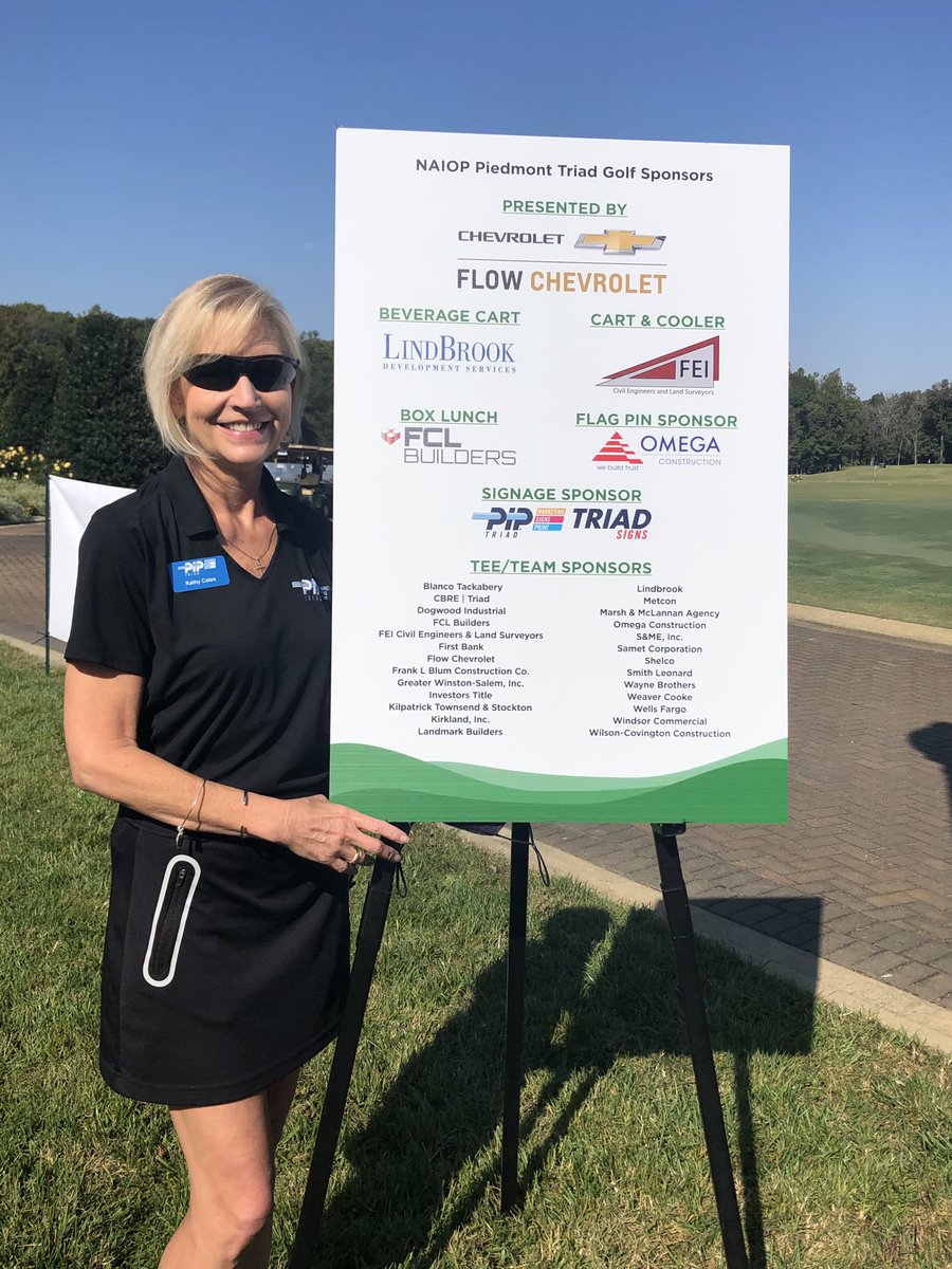 kathy_cates's tweet image. PIP Triad/Triad Signs sponsors signage NAIOP golf tourney at Grandover today!