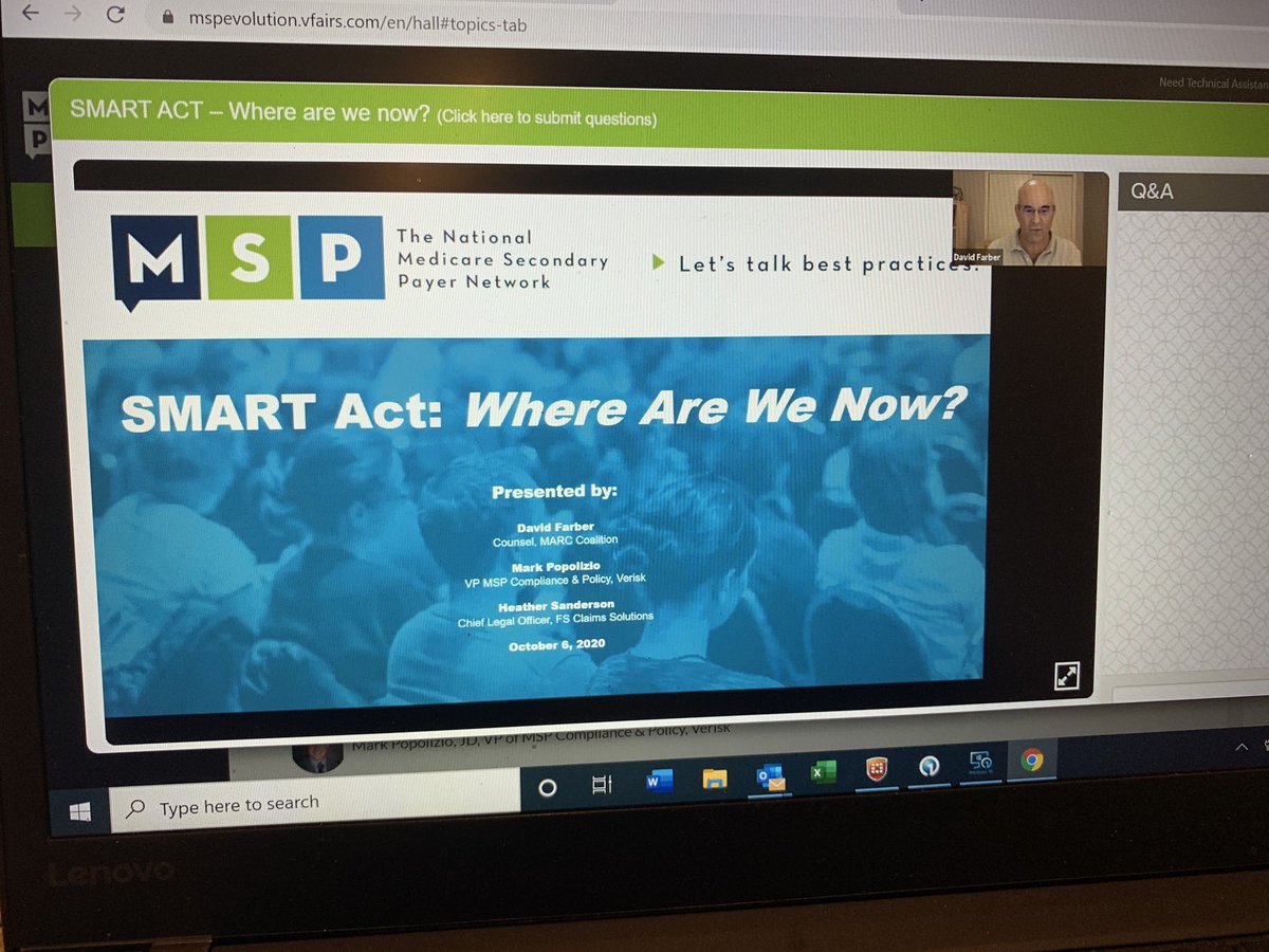 HeatherSSand's tweet photo. Great virtual conference so far @NAMSAPorg! Going on now, I’m joined by David Farber and Mark Popolizio to discuss The SMART Act, where are we now? The next best thing to missing seeing colleagues in person is that I get to talk about Medicare reform with my dog in my lap!#fixMSP https://t.co/TG9G6wNWFF