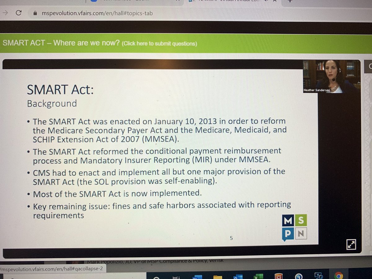 HeatherSSand's tweet photo. Great virtual conference so far @NAMSAPorg! Going on now, I’m joined by David Farber and Mark Popolizio to discuss The SMART Act, where are we now? The next best thing to missing seeing colleagues in person is that I get to talk about Medicare reform with my dog in my lap!#fixMSP https://t.co/TG9G6wNWFF