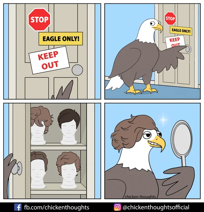 Day 6: Eagle / Forbidden Room #comictober2020 #birbtober
---
Preorder the Chicken Thoughts book! On sale November 1st. https://t.co/HDMBa1yF10 