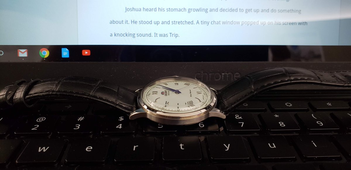 johnny_batch's tweet photo. While writing Kill Dash Nine, I took pictures of my watch and the laptop screen. Mainly because I had to take off the watch to write. https://t.co/dkPT33TJZB
