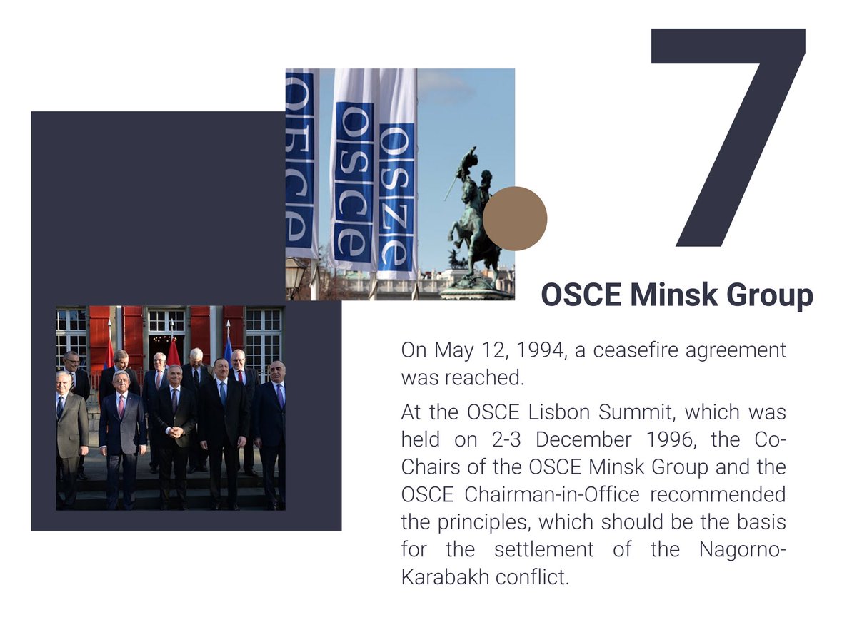 7. OSCE Minsk Group could not reach a solution for the past three decades, and how could they when 2/3 of the Group are biased? (Russia and France)