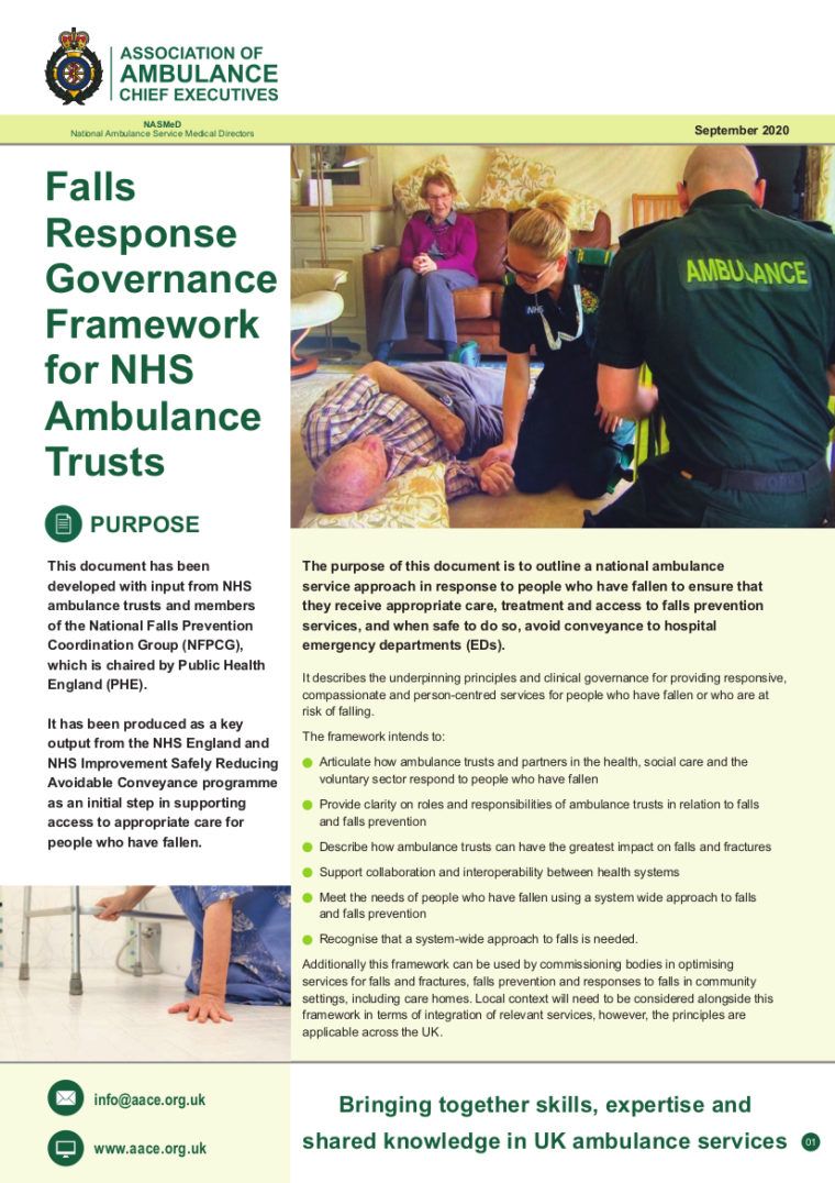 AACE_org's tweet photo. NASMED publishes #Falls Response Governance Framework for #NHS #Ambulance Trusts.

>>  https://t.co/S8ww8NFBM9

#CareHomes #residentialhomes #fallsprevention #fallers #fractures  #socialcare #volunteering #community #paramedics @GeriSoc https://t.co/Mb88jsUPUA