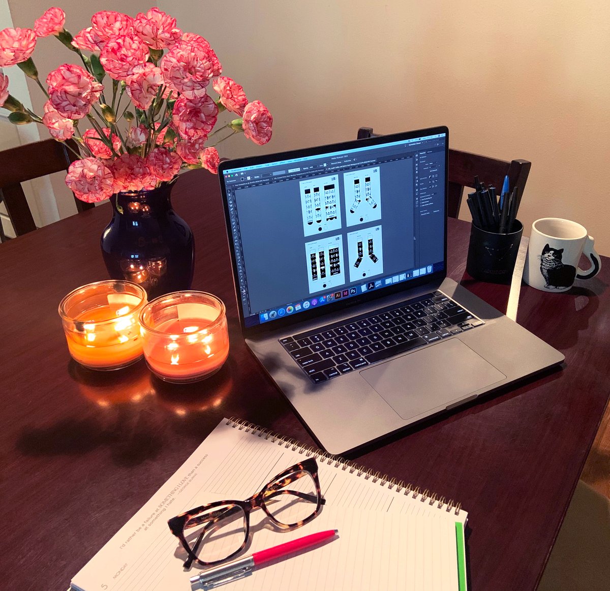 customsocklab's tweet image. What are your work-from-home (kitchen table) desk essentials? Our graphic designer loves creating socks surrounded by hazelnut candles and her favorite cat mug ☕️🐾
.
.
.
.
.
.
#CustomSockLab #CSL #custom #workfromhome #promoswag #promotionalproducts #MadeintheUSA #AmericanMade