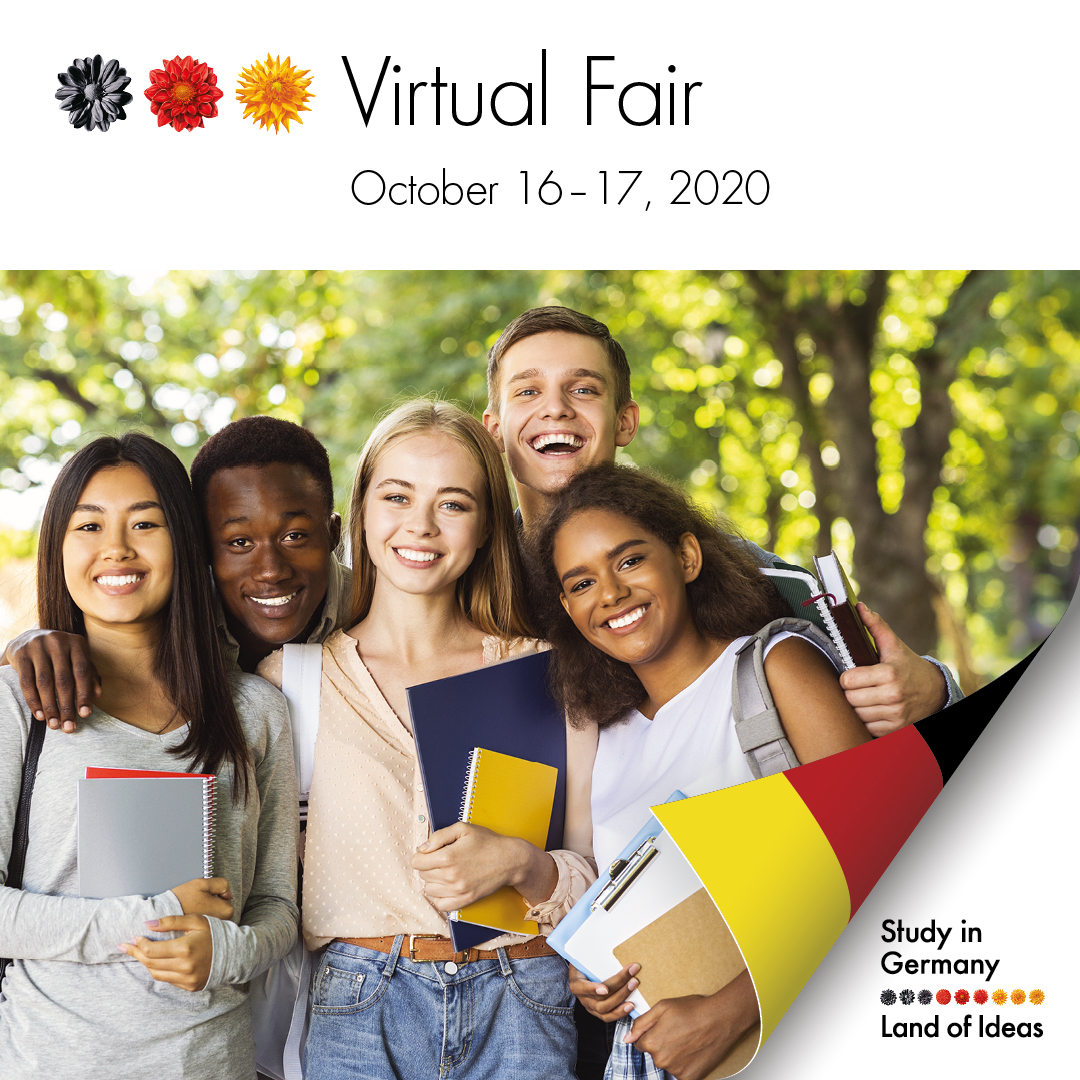 Incontra le università tedesche in una fiera virtuale!
Il 16 e il 17 ottobre partecipa alla "Virtual Fair Study in Germany", in cui 15 università tedesche presenteranno la propria offerta didattica e risponderanno alle domande presso gli stand virtuali: bit.ly/3lpaiYN