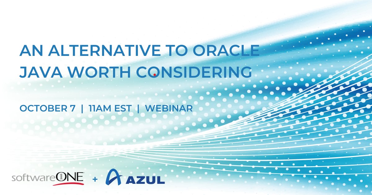 SoftwareOne_NA's tweet image. MYTH: Your #Java developers need to be retrained to use OpenJDK.

The truth is – they don&apos;t! Join us tomorrow @ 11am EST to hear from @SoftwareONE and #Azul experts as they discuss why Azul is a proven drop-in replacement for #OracleJDK.

​RSVP - ow.ly/Y6DM50BKYMh