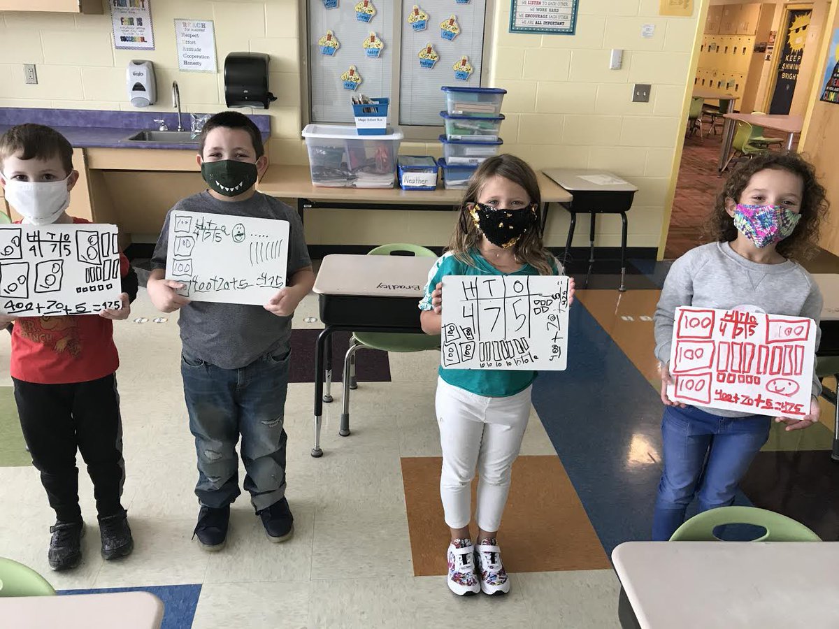 Challenge accepted!!!! Students @Hamilton_HLE were challenged to show a number in at least two different ways. They blew my mind with their mathematical thinking! #BigBlueontheMove #RideWiththePRIDE #mathteachersinthemaking #rockstars #ilovesecondgrade