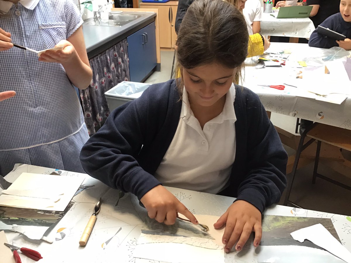GoodrichCESch's tweet photo. Groups of children in Owls worked with Mrs Delahoy today to begin their collagraph printing templates using images we took at the castle. They worked with great focus and attention to detail! #GSowls #GStopic https://t.co/gzidU820xg