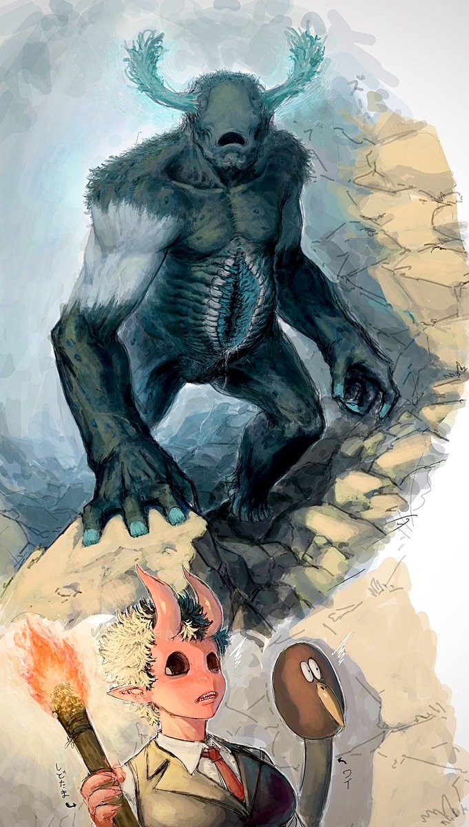 絵チャでマイクラの新アプデに来るウォーデン描いた おちぁ缶 のイラスト