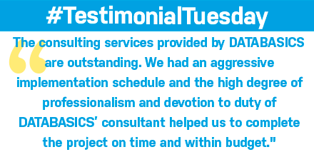 DATABASICSinc's tweet image. The DATABASICS team’s “high degree of professionalism and devotion to duty” helped this client get the project done “on time and within budget.” #TimeAndExpense bit.ly/30qNi3s